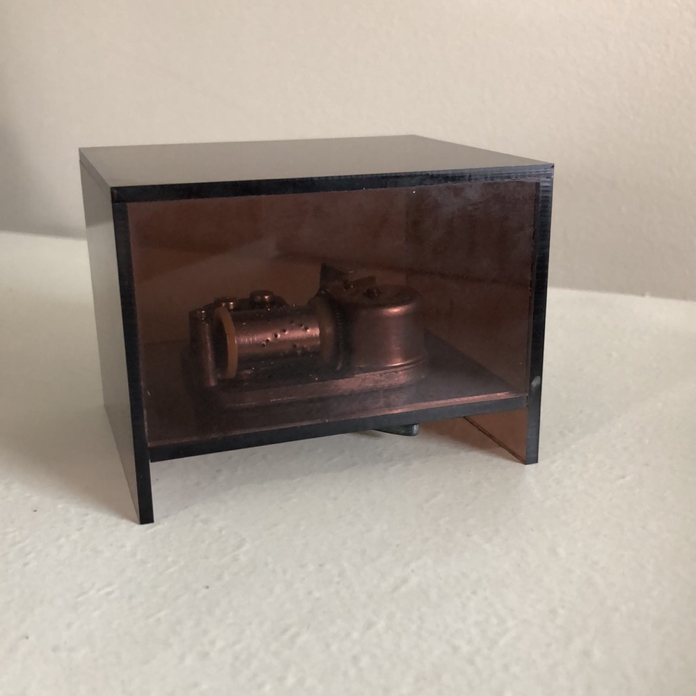 MCM Sankyo vintage brown lucite music box made in Japan